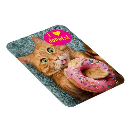 Cat Eating Donut Magnet (Rechte Seite)