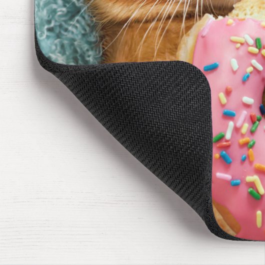 Cat Eating Donut Mousepad (Ecke)
