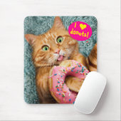 Cat Eating Donut Mousepad (Mit Mouse)