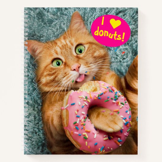 Cat Eating Donut Notizblock (Vorderseite)
