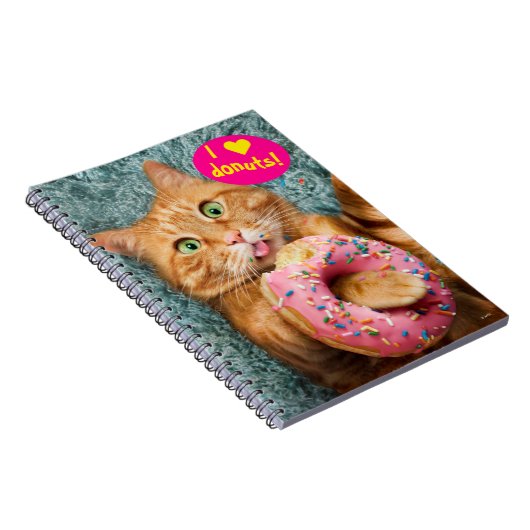Cat Eating Donut Notizblock (Rechte Seite)