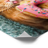 Cat Eating Donut Poster (Ecke)