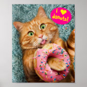 Cat Eating Donut Poster (Vorne)