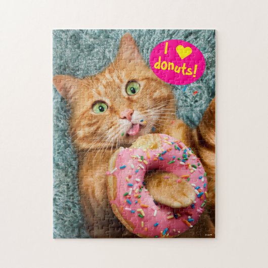 Cat Eating Donut Puzzle (Vertikal)
