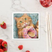 Cat Eating Donut Serviette (Beispiel)