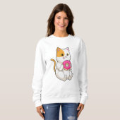 Cat Eating Donut Sweatshirt (Vorne ganz)