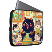 Cat eating Noodles soup and friends Laptopschutzhülle (Vorne Rechts)