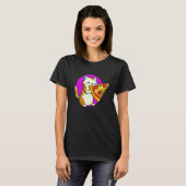 Cat Eating Pizza Cat And Pizza Design T-Shirt (Vorne ganz)