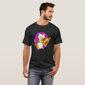 Cat Eating Pizza Cat And Pizza Design T-Shirt (Vorne ganz)