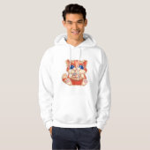 Cat Eating Pizza color Hoodie (Vorne ganz)