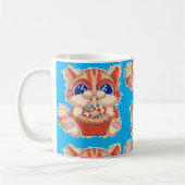 Cat Eating Pizza color Kaffeetasse (Links)