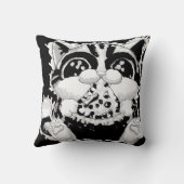 Cat Eating Pizza color Kissen (Rückseite)