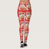 Cat Eating Pizza color Leggings (Rückseite)
