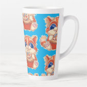 Cat Eating Pizza color Milchtasse (Rechts)