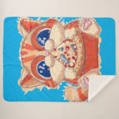 Cat Eating Pizza color Sherpadecke (Vorderseite (Horizontal))