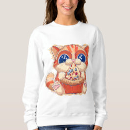 Cat Eating Pizza color Sweatshirt