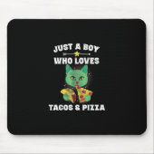 Cat Eating Pizza und Taco im Weltraum Funny Sprich Mousepad (Vorne)