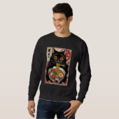 Cat Eating Ramen Funny Sweatshirt (Vorne ganz)