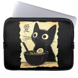 Cat eating ramen laptopschutzhülle