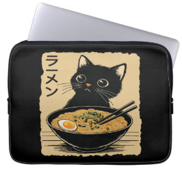 Cat eating ramen laptopschutzhülle