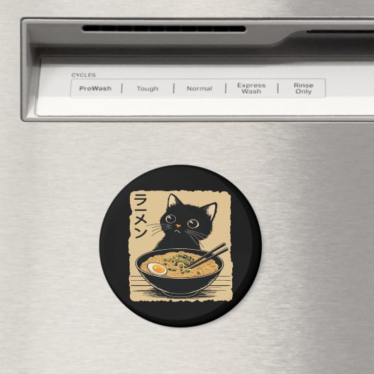 Cat eating ramen magnet (In Situ (Geschirrspüler))