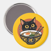 Cat eating ramen magnet (Vorderseite/Rückseite)