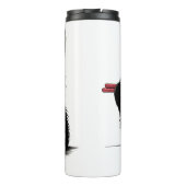 Cat Eating Ramen Noodles Funny Thermosbecher (Rückseite)