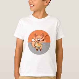 Cat Eating Ramen Noodles T-Shirt