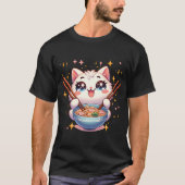 Cat Eating Ramen T-Shirt (Vorderseite)