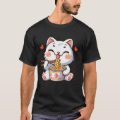 Cat Eating Ramen T-Shirt (Vorderseite)