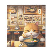Cat Eating Ramen v1 Notizblock (Vorderseite)