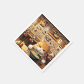 Cat Eating Ramen v1 Serviette (Ecke)