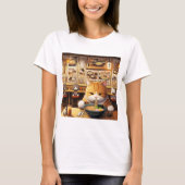 Cat Eating Ramen v1 T-Shirt (Vorderseite)