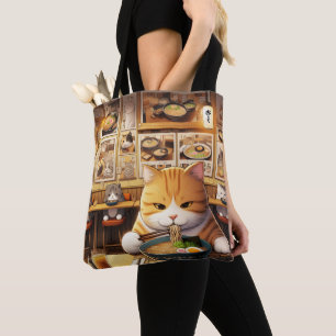 Cat Eating Ramen v1 Tasche