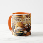 Cat Eating Ramen v1 Tasse (Vorderseite Links)