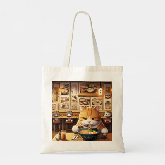 Cat Eating Ramen v1 Tragetasche (Rückseite)
