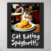 Cat Eating Spaghetti Meme Poster (Vorne)
