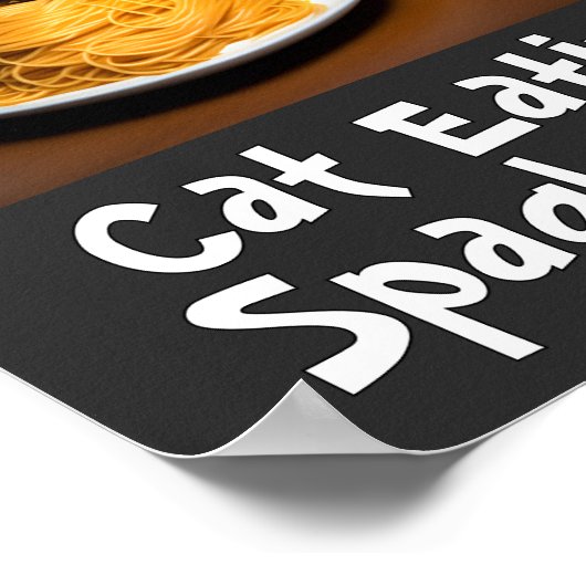 Cat Eating Spaghetti Meme Poster (Ecke)