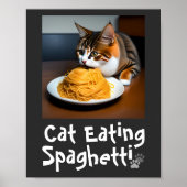 Cat Eating Spaghetti Meme Poster (Vorne)