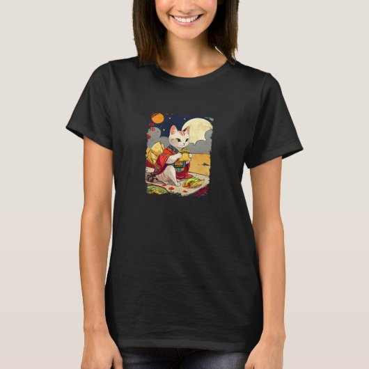Cat Eating Tacos Funny Taco Cat T-Shirt (Vorderseite)