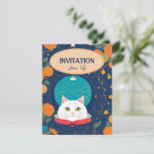 Cat Einladung Peach Oange Marine kitty Stimmen (Stehend Vorderseite)