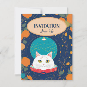 Cat Einladung Peach Oange Marine kitty Stimmen