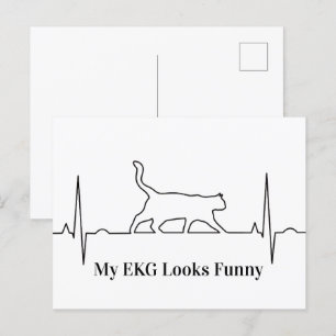 Cat EKG Postkarte
