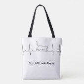 Cat EKG Tote Bag Tasche (Rückseite)