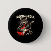 Cat Electric Guitar Rock And Roll Rocker Kitten Me Button (Vorderseite)