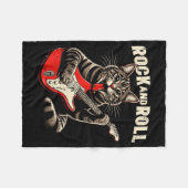 Cat Electric Guitar Rock And Roll Rocker Kitten Me Fleecedecke (Vorderseite (Horizontal))