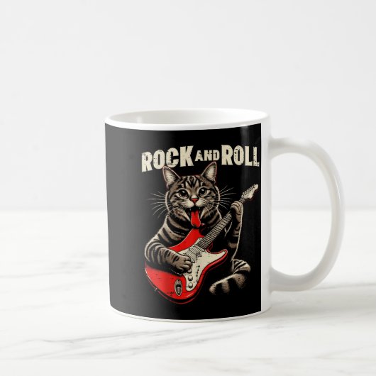 Cat Electric Guitar Rock And Roll Rocker Kitten Me Kaffeetasse (Rechts)