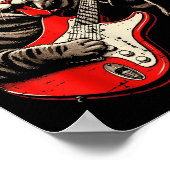 Cat Electric Guitar Rock And Roll Rocker Kitten Me Poster (Ecke)