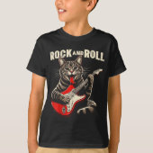 Cat Electric Guitar Rock And Roll Rocker Kitten Me T-Shirt (Vorderseite)