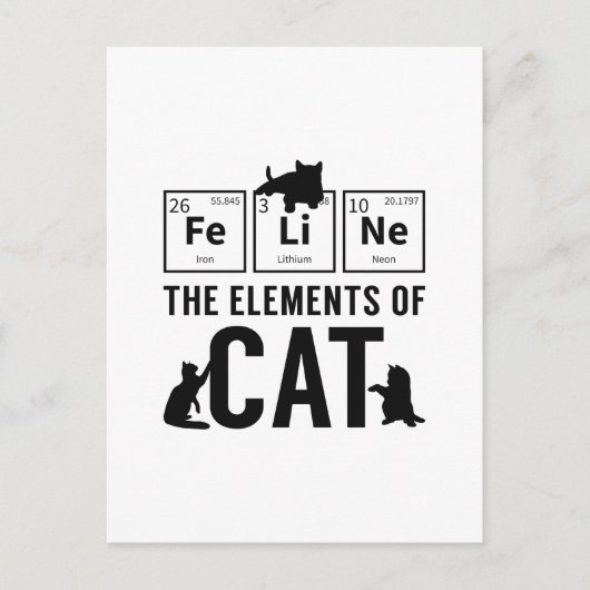 Cat-Elemente Postkarte (Vorderseite)